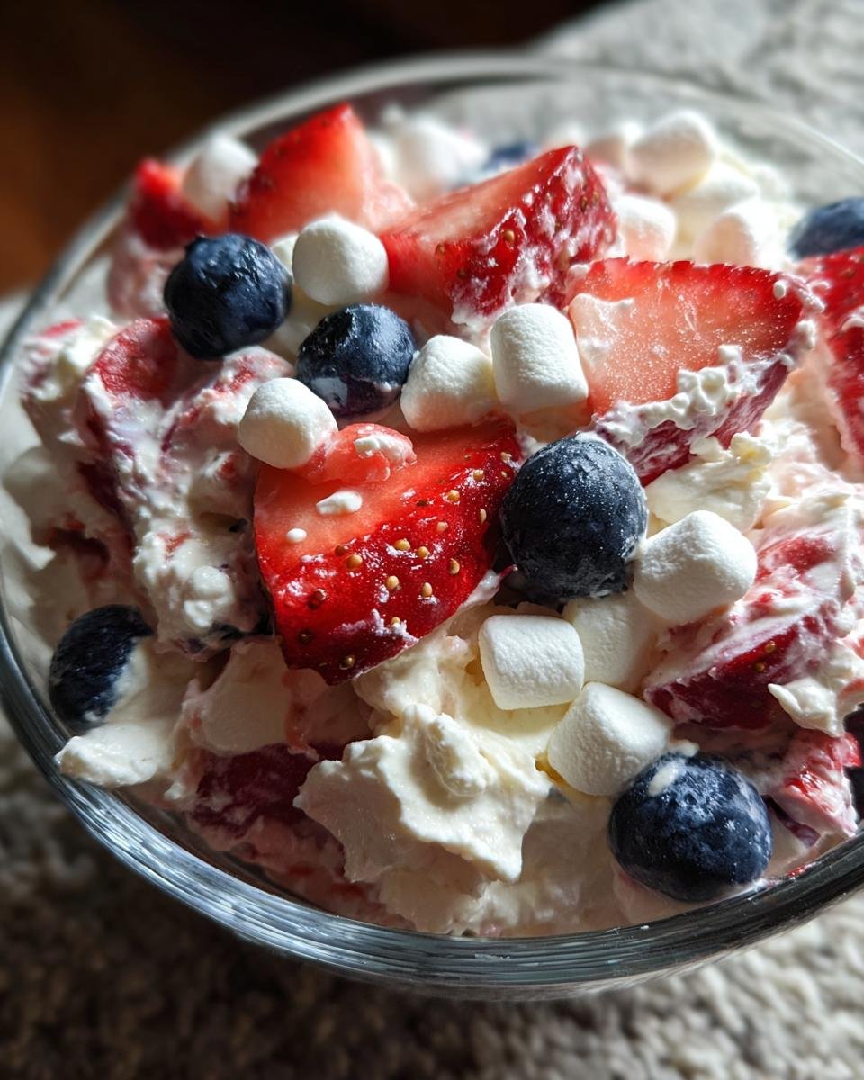 Red, White and Blue Cheesecake Salad - detail 3