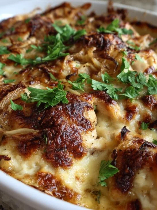 Savory French Onion Chicken Bake