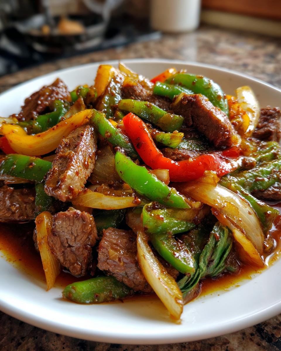 Sizzling Chinese Pepper Steak with Onions - detail 1