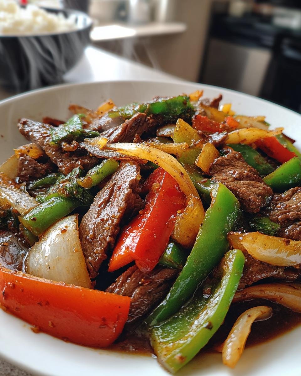 Sizzling Chinese Pepper Steak with Onions - detail 2