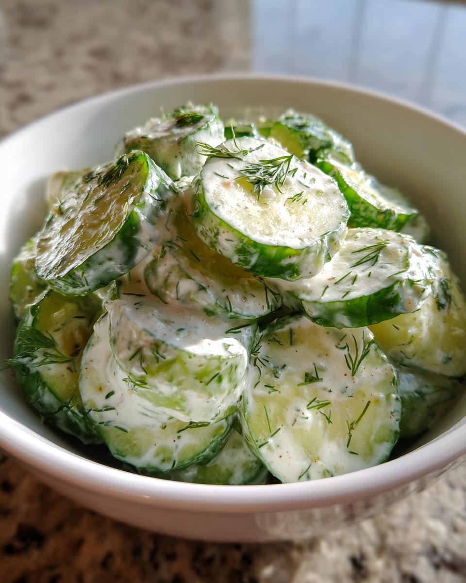 Sour Cream Cucumber Salad - detail 1