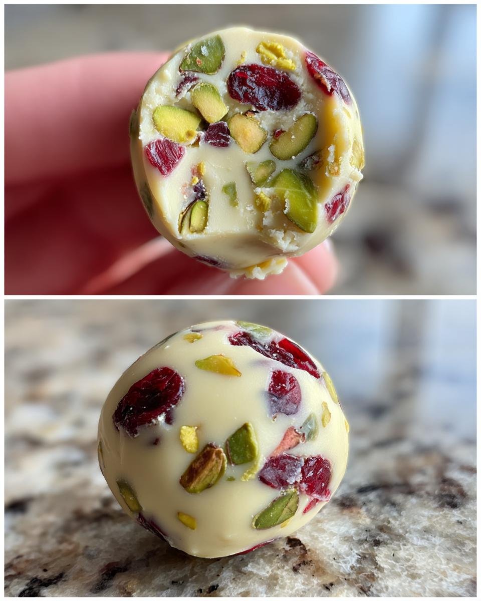 White Chocolate Cranberry Pistachio Truffles Recipe - detail 1