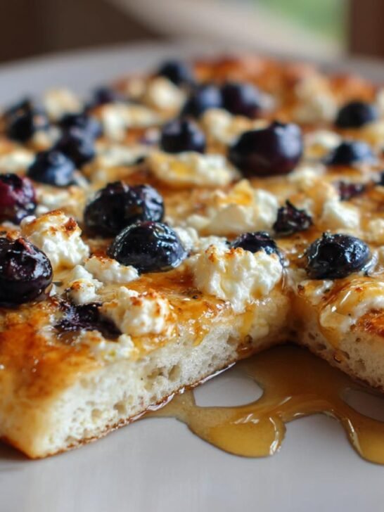 Blueberry Feta Flatbread with Hot Honey