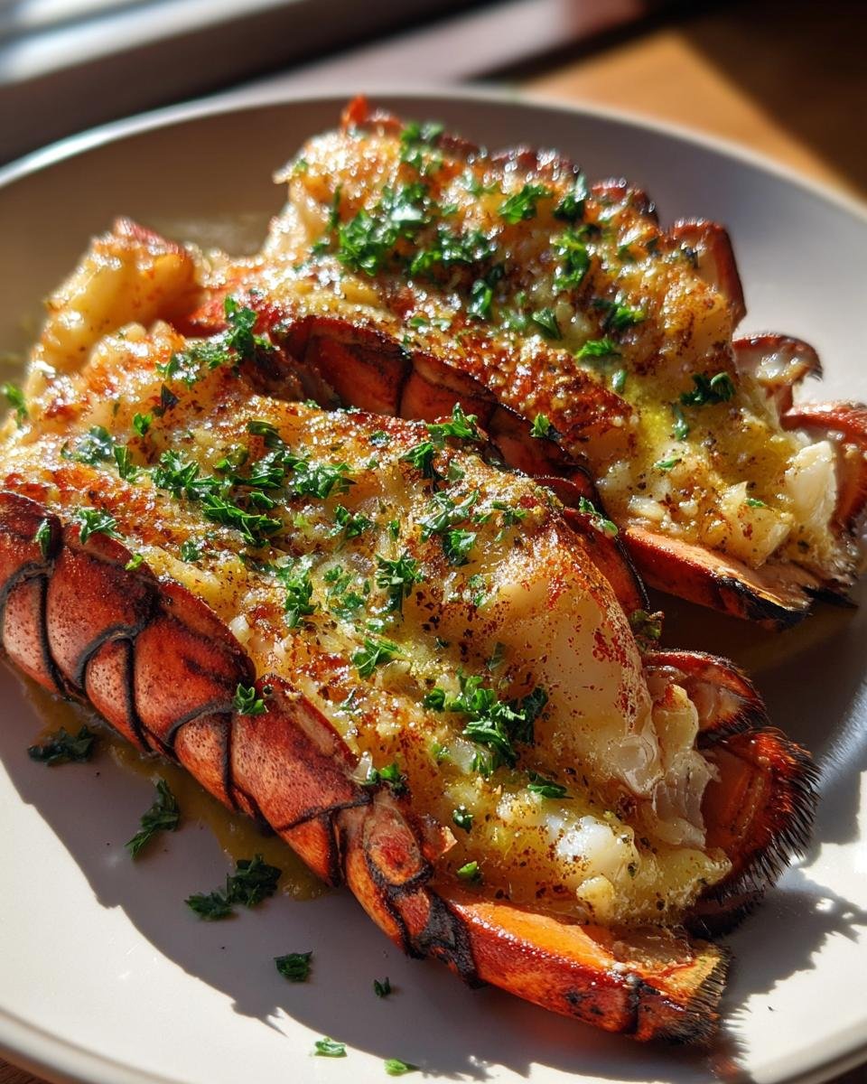 Broiled Lobster Tails in Creamy Garlic Butter Sauce - detail 1