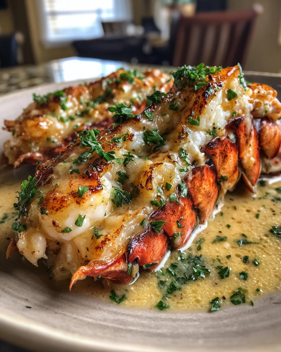 Broiled Lobster Tails in Creamy Garlic Butter Sauce - detail 2