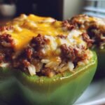 Cheesy Stuffed Pepper Beef Casserole