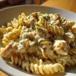 Cheesy Velveeta Chicken Twisted Pasta with Mozzarella Garlic Sauce