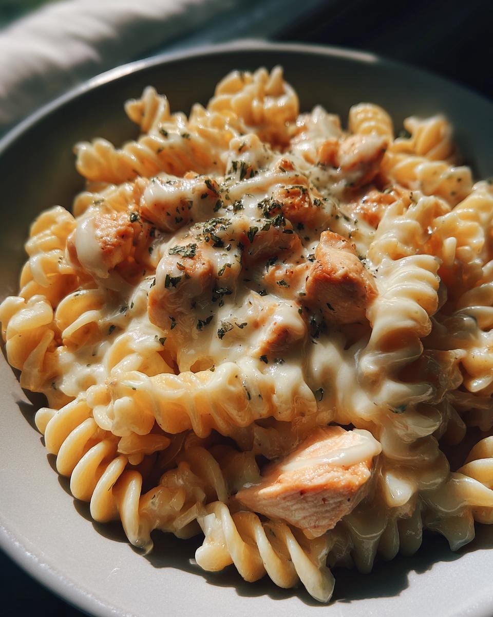 Cheesy Velveeta Chicken Twisted Pasta with Mozzarella Garlic Sauce - detail 2