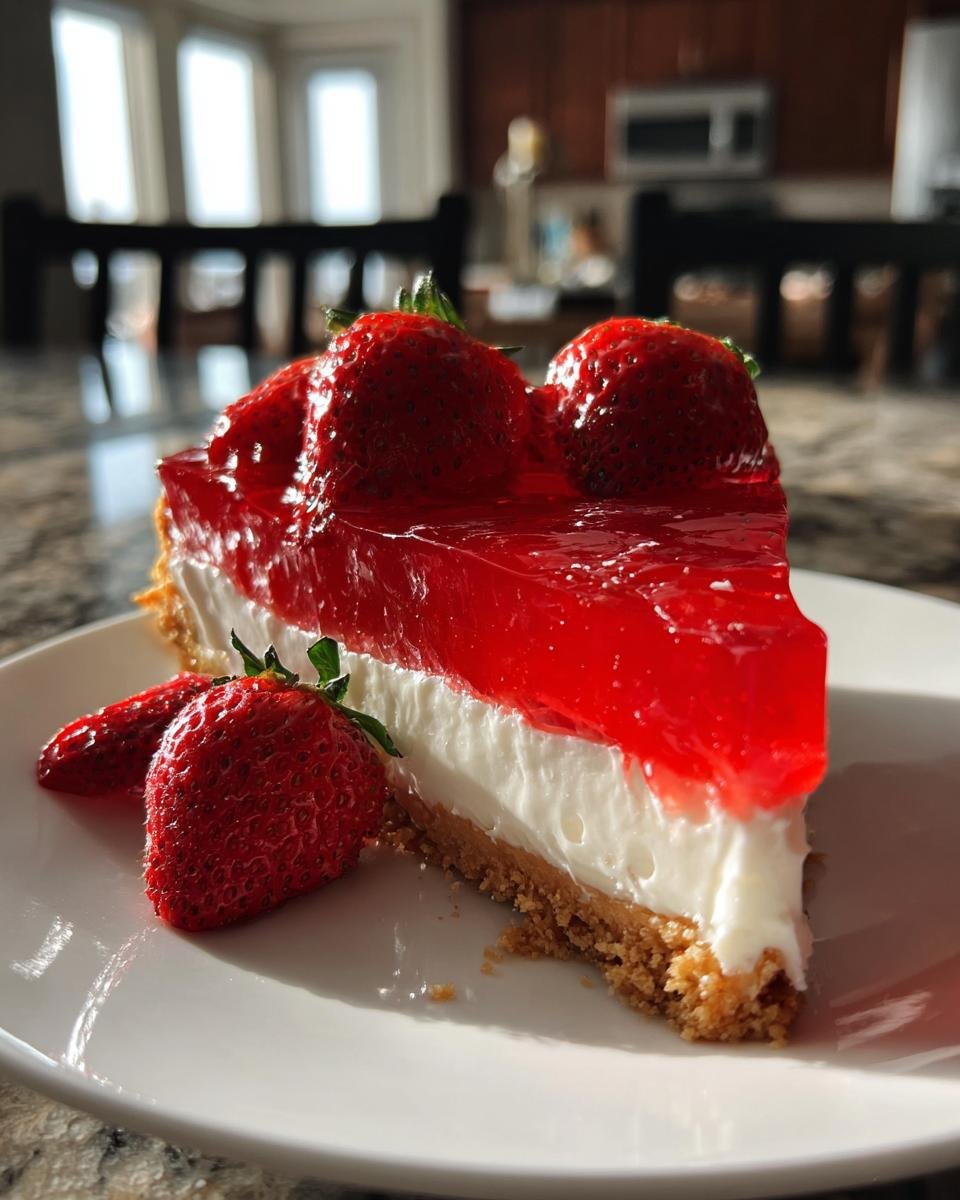 Cool and Creamy Strawberry Jello Pie - detail 1