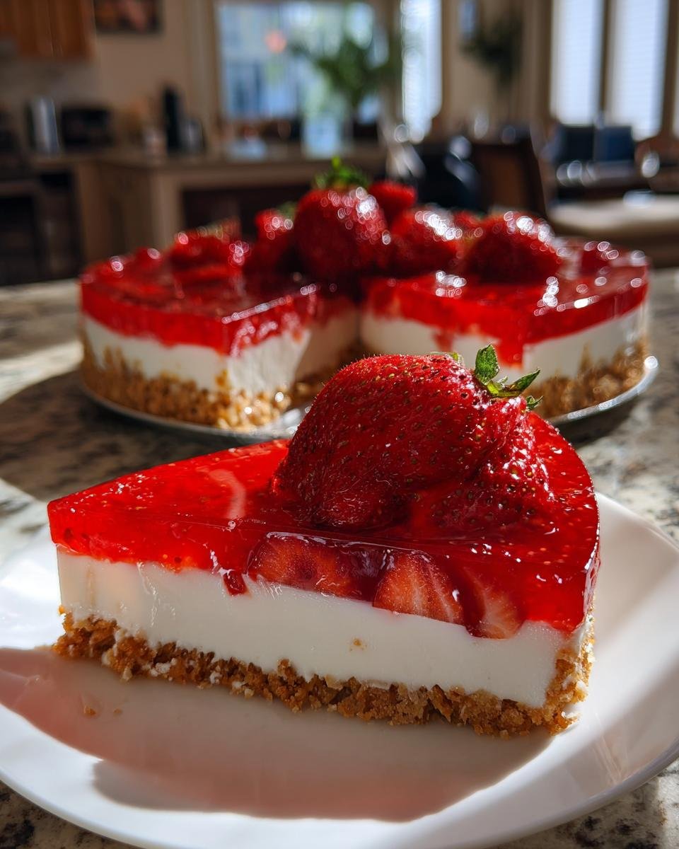 Cool and Creamy Strawberry Jello Pie - detail 2