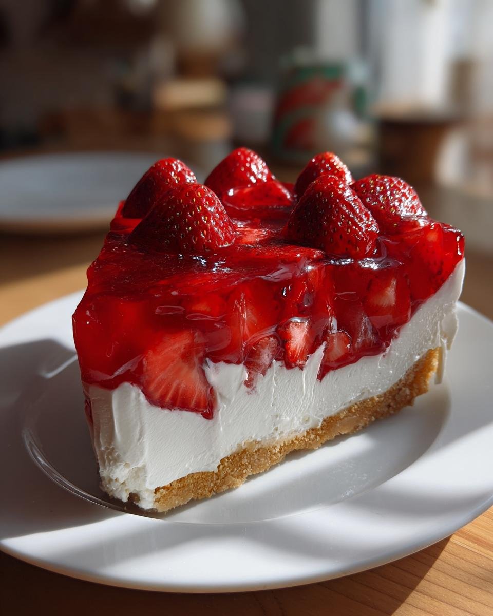 Cool and Creamy Strawberry Jello Pie - detail 4