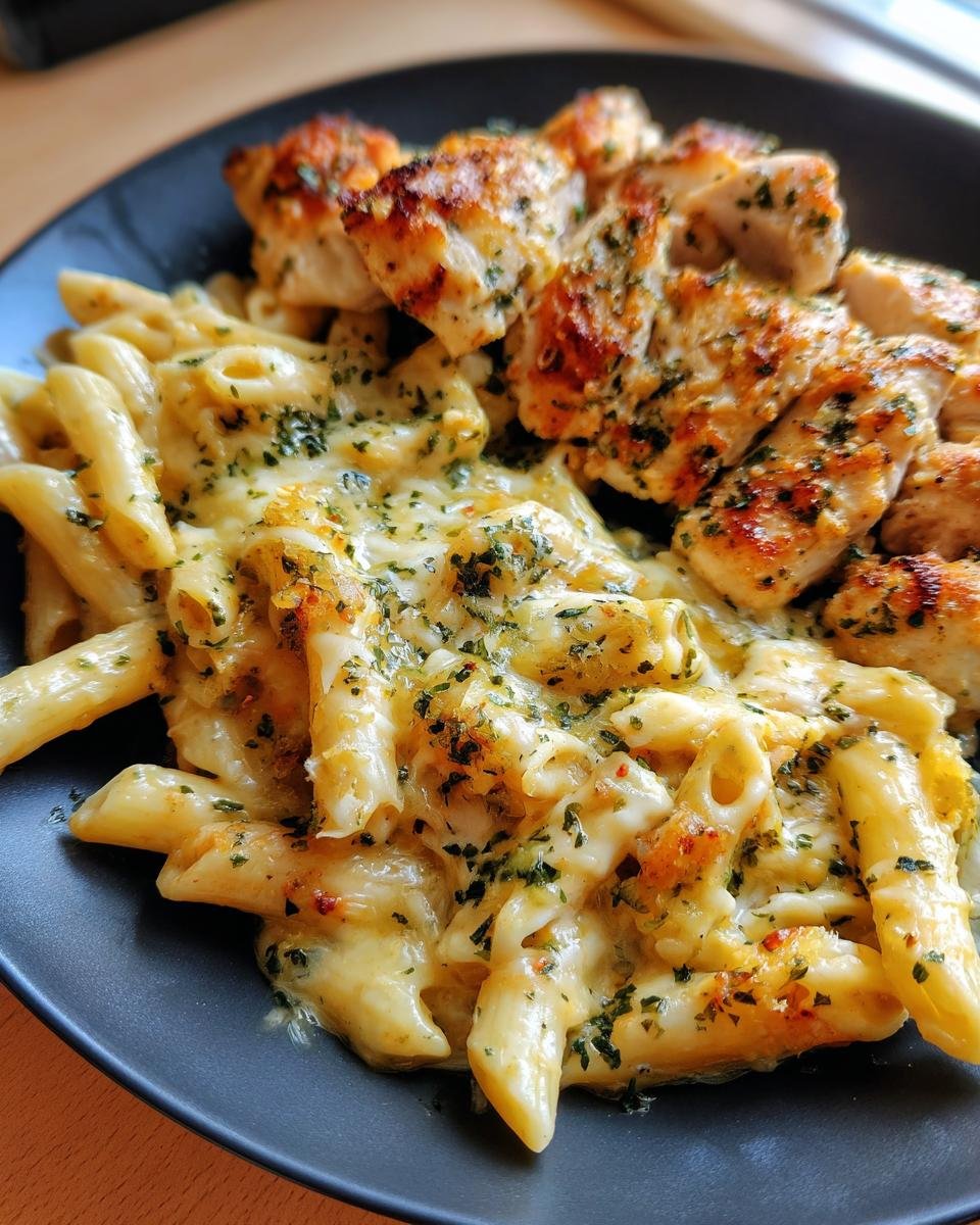 Creamy Garlic Parmesan Chicken with Cheesy Penne Pasta - detail 1