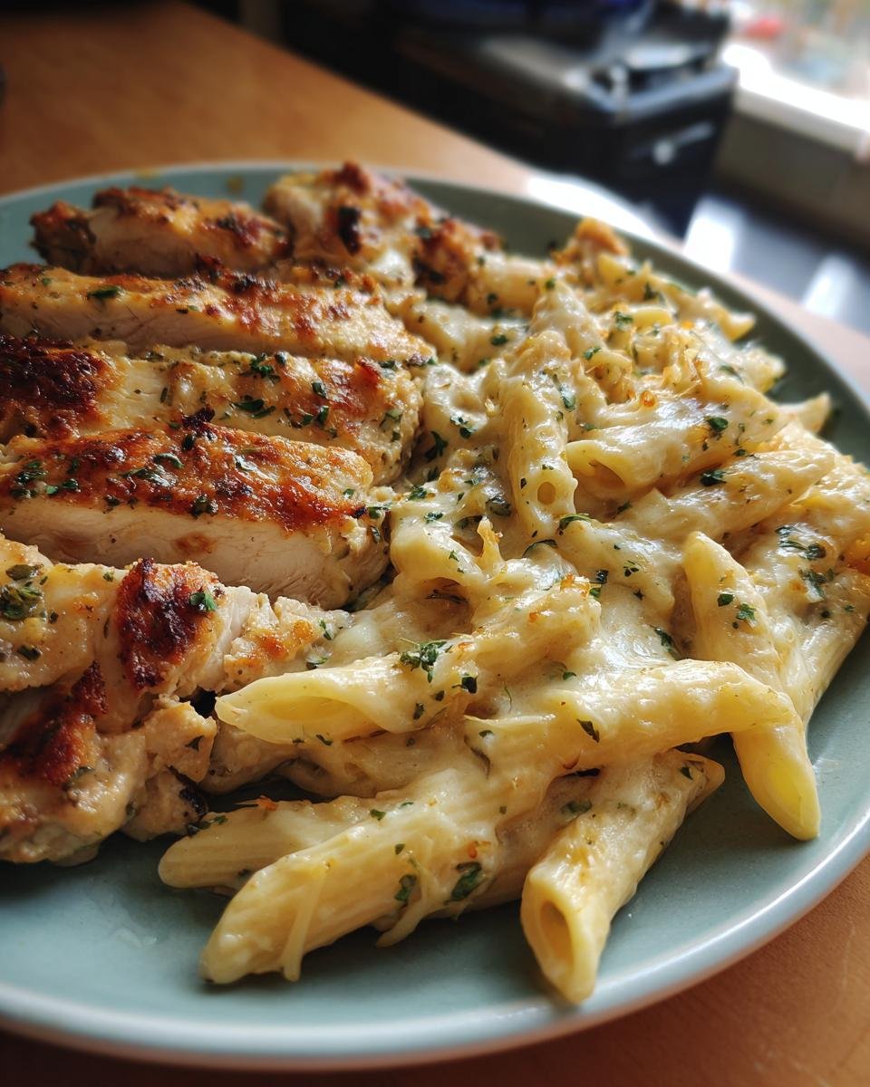Creamy Garlic Parmesan Chicken with Cheesy Penne Pasta - detail 2