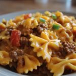 Creamy Velveeta Beef Pasta with Bowtie Noodles