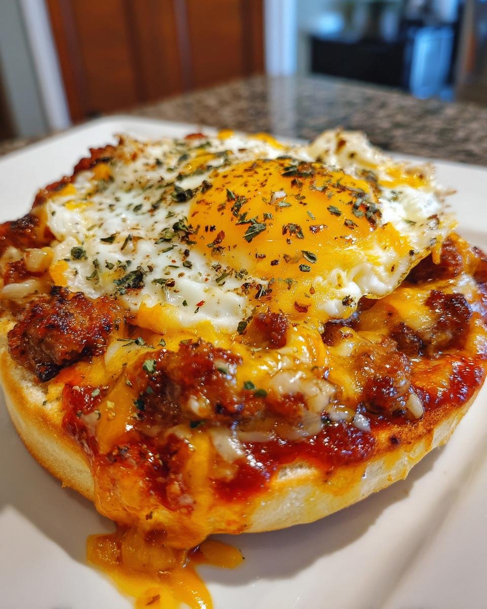 English Muffin Breakfast Pizza - detail 1