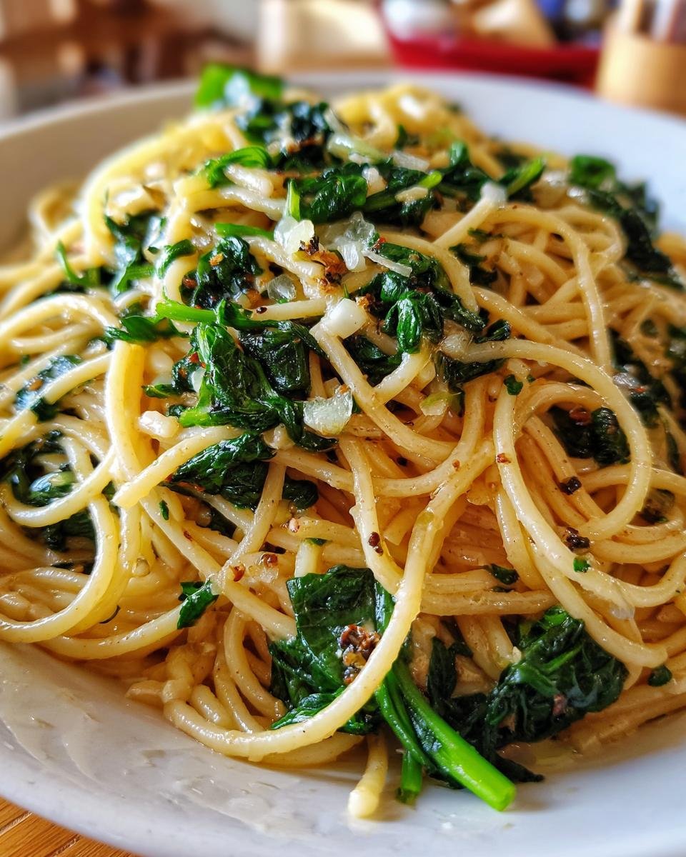 Garlic Spinach Spaghetti - detail 1