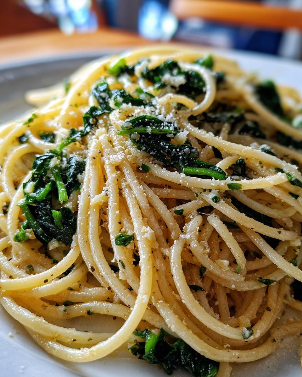 Garlic Spinach Spaghetti - detail 3