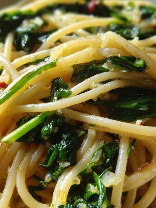 Garlic Spinach Spaghetti