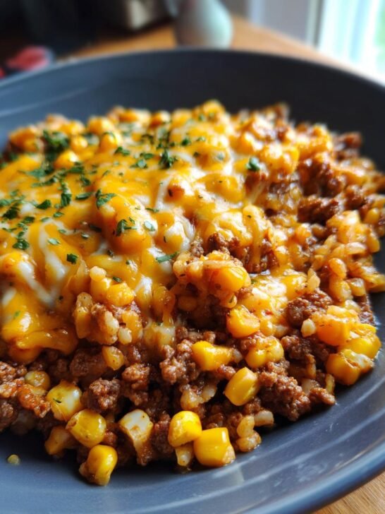 Golden Corn Ranch Beef Skillet with Cheddar Cheese