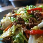 Healthy Chinese Ground Beef and Cabbage Stir Fry