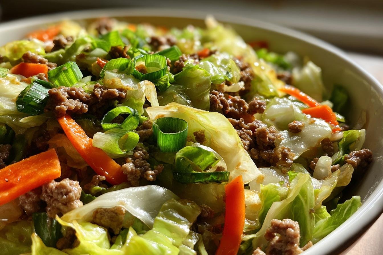 Healthy Chinese Ground Beef and Cabbage Stir Fry - detail 6