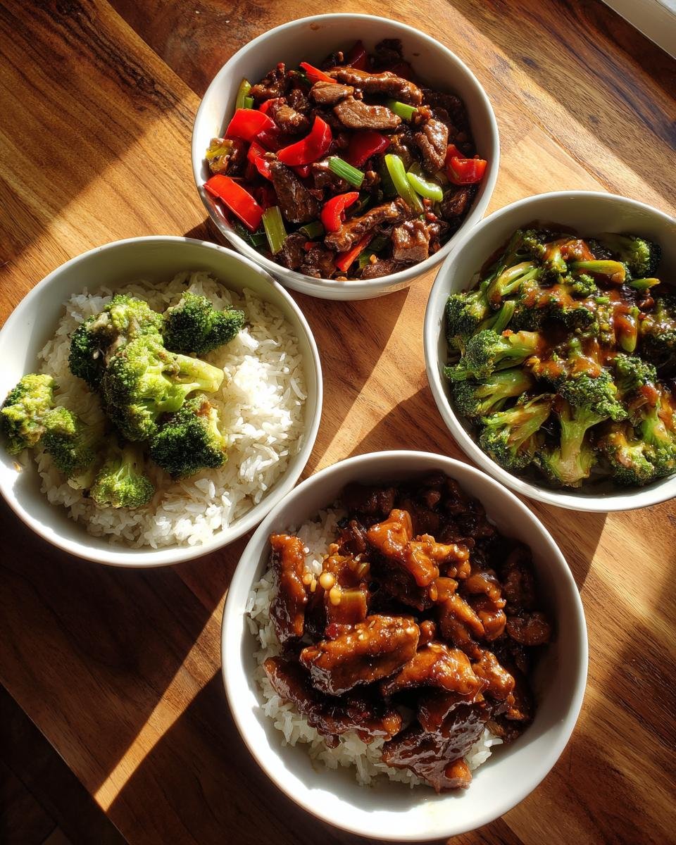 Homemade Takeout Trio: Kung Pao Chicken, Beef and Broccoli, and Bourbon Chicken - detail 3