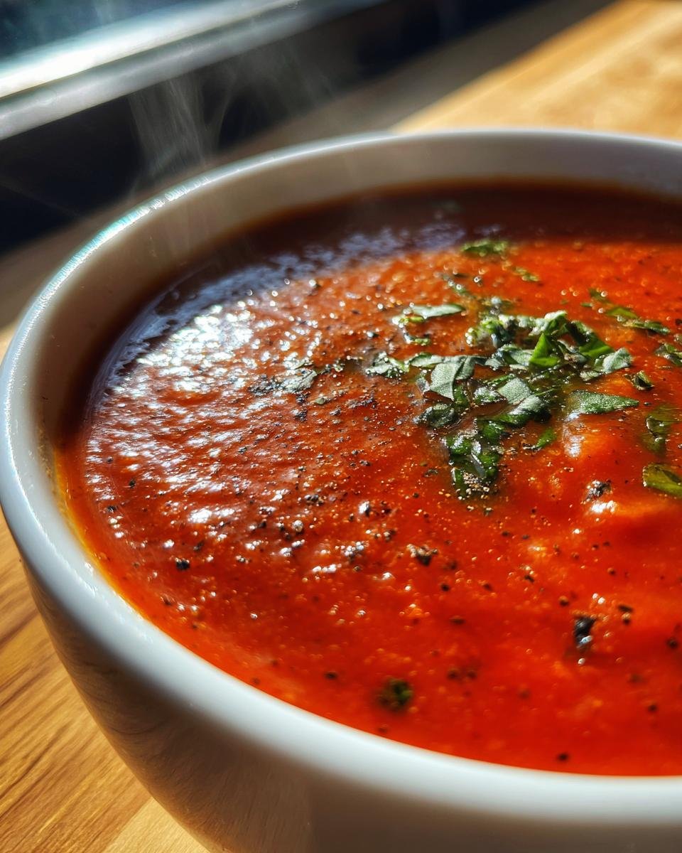Homemade Tomato Basil Soup - detail 2