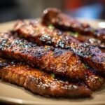 Honey Glazed Steak Strips on the Grill Pan