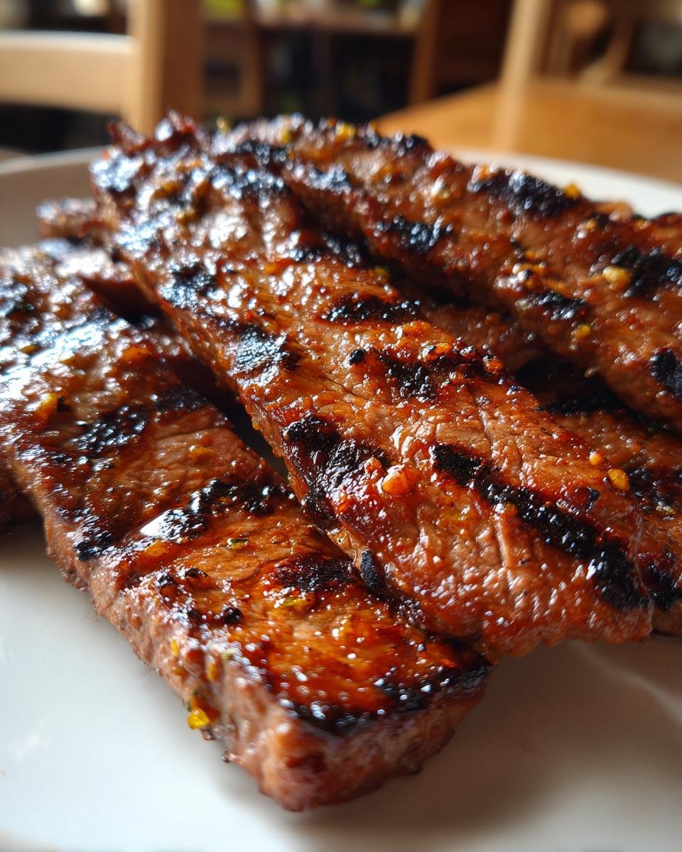 Honey Glazed Steak Strips on the Grill Pan - detail 2
