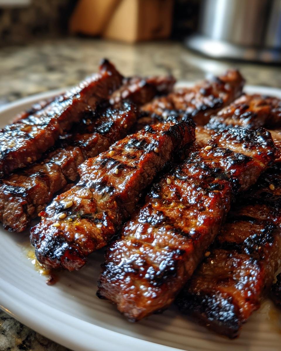 Honey Glazed Steak Strips on the Grill Pan - detail 3