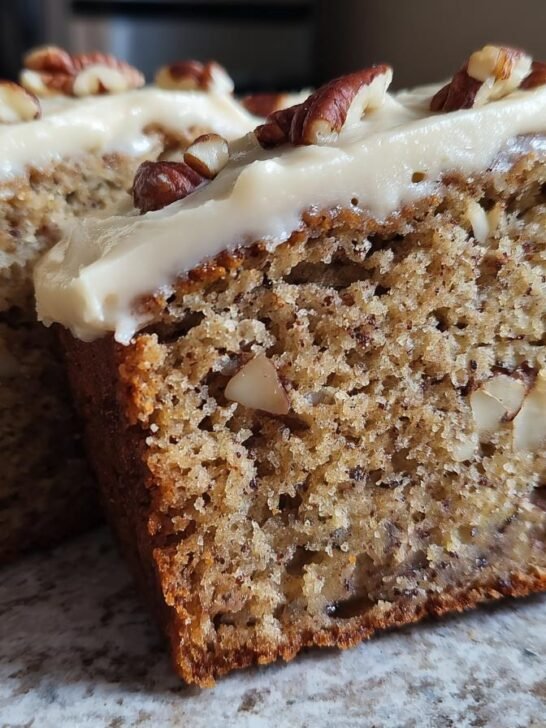 Hummingbird Bread with Cinnamon Cream Cheese Frosting