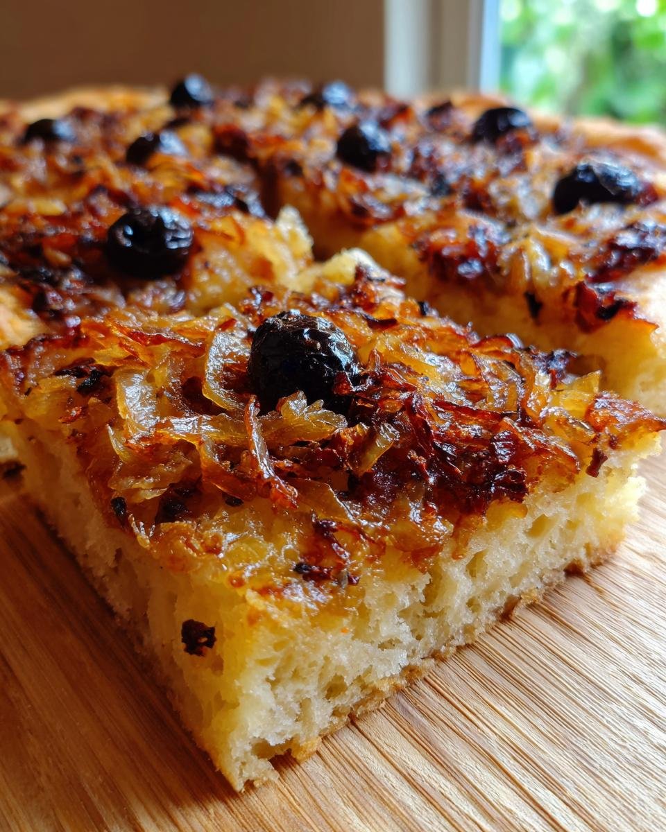 Niçoise Pissaladière with Caramelized Onions and Black Olives - detail 2
