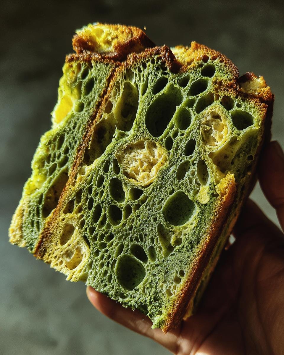Pandan Coconut Honeycomb Cake - detail 2