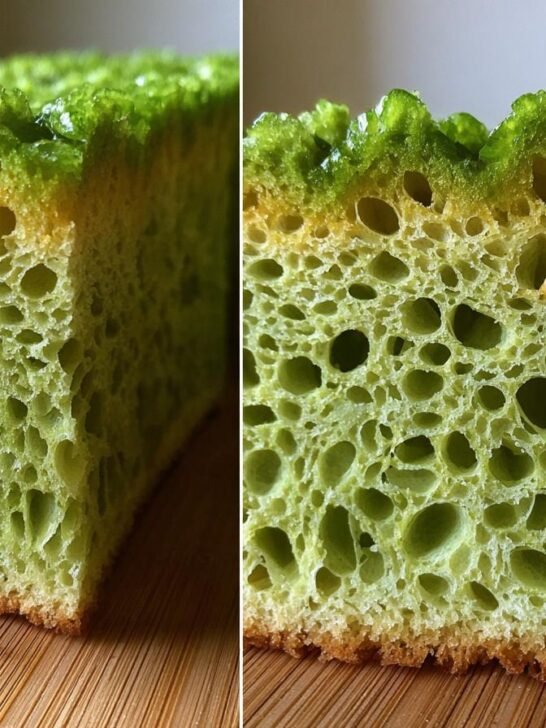 Pandan Coconut Honeycomb Cake