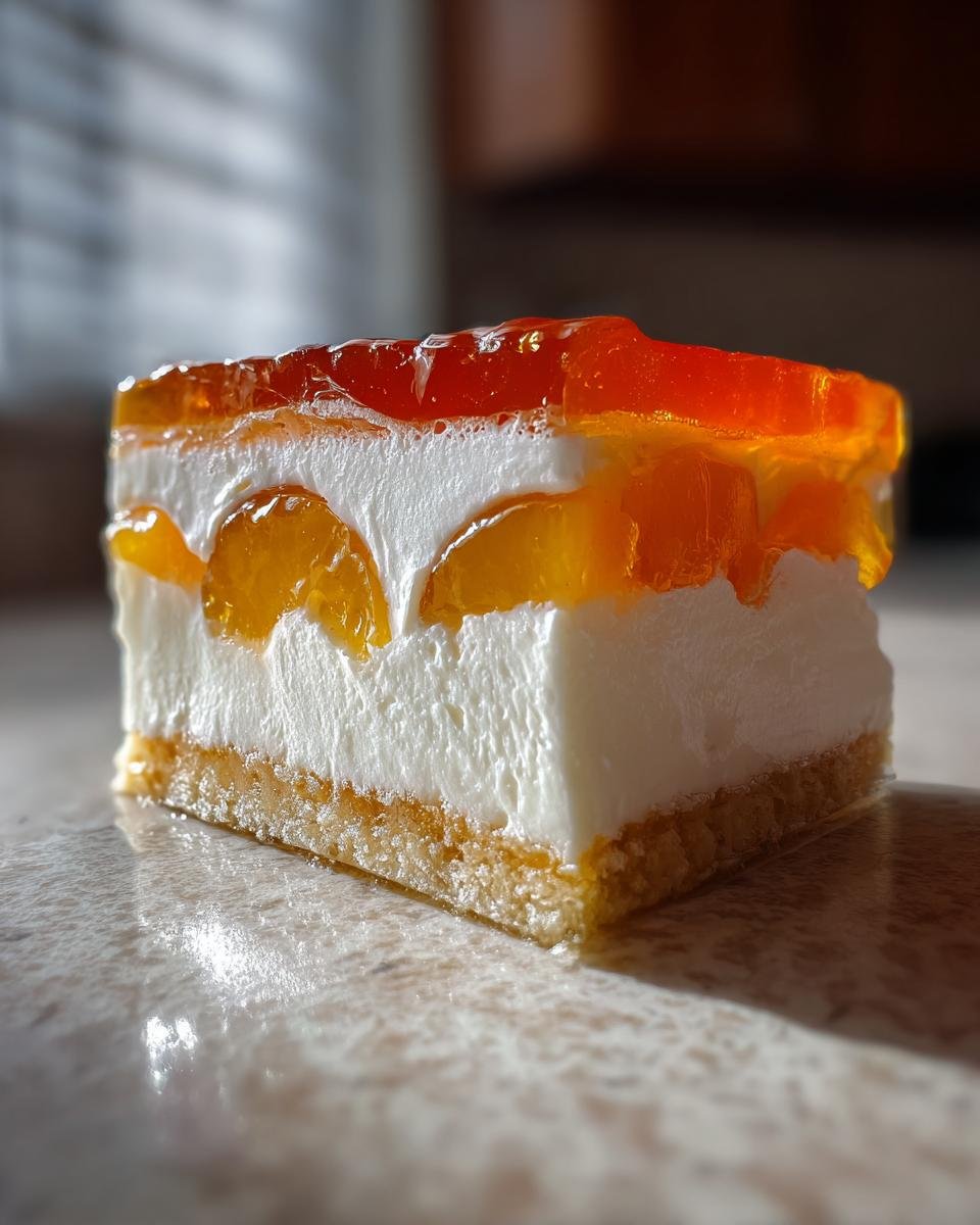 Peach Gelatin with Cream Cheese - detail 2