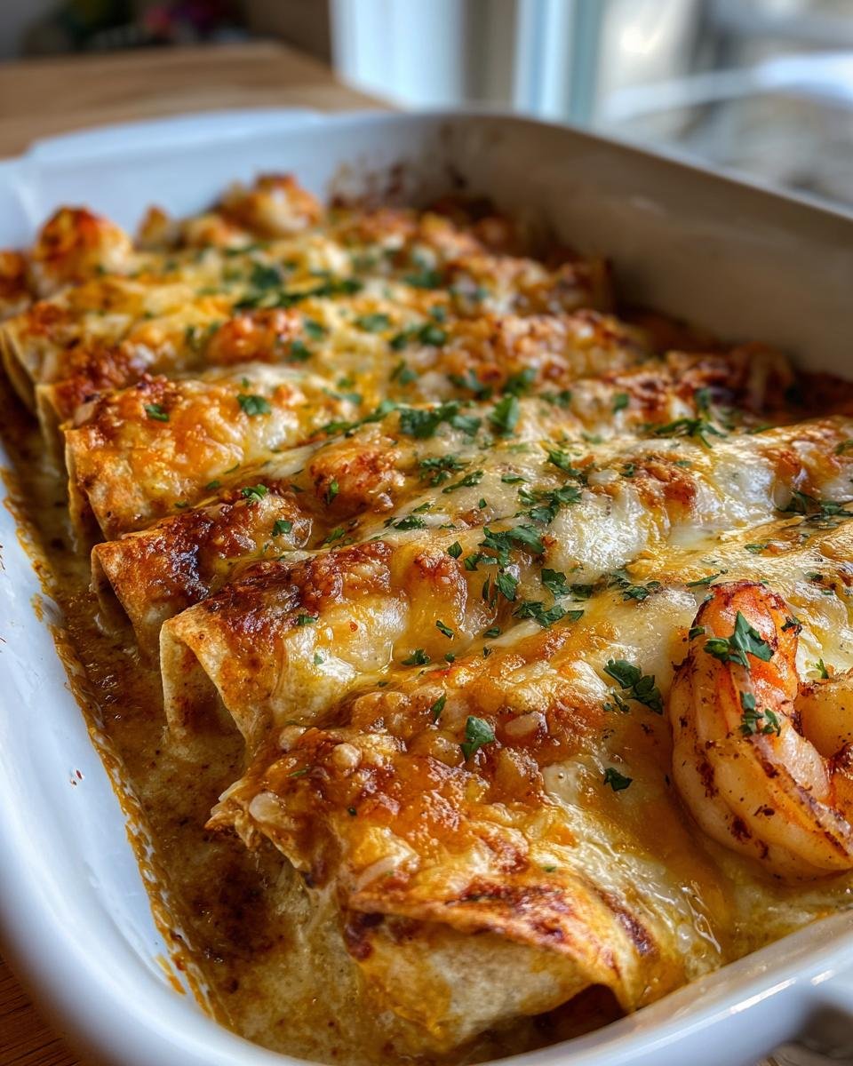 Shrimp Enchiladas with Cream Sauce - detail 1