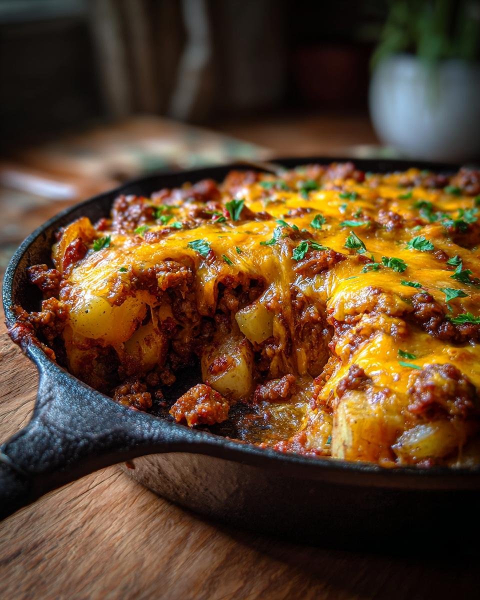 Sloppy Joe Cheesy Potato Skillet - detail 3