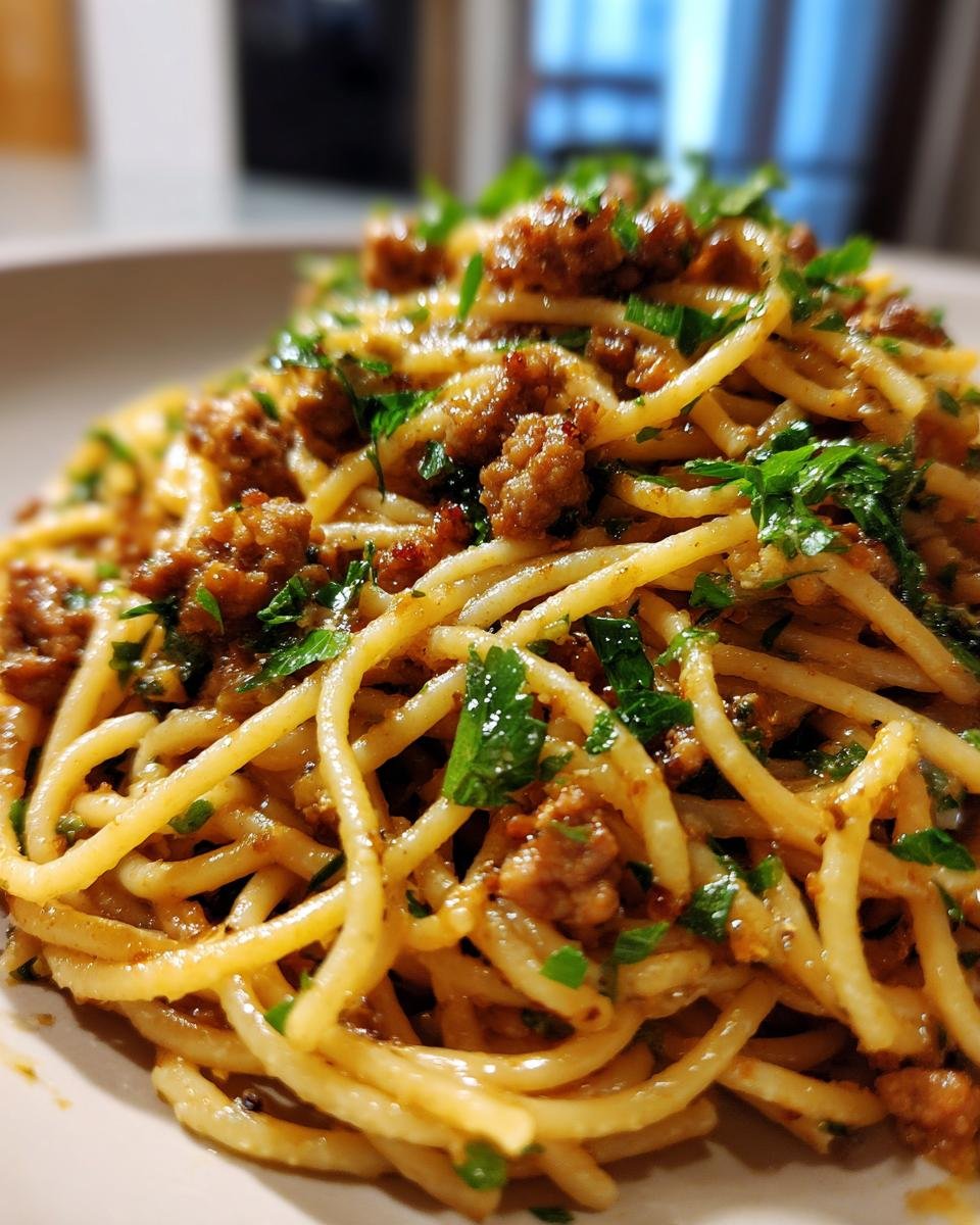 Sticky Honey Garlic Sausage Pasta - detail 1