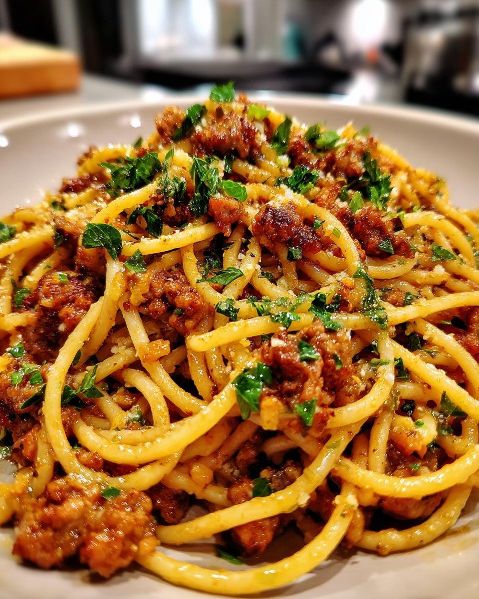 Sticky Honey Garlic Sausage Pasta - detail 4