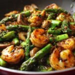 Stir-fried Shrimp with Asparagus and Mushrooms