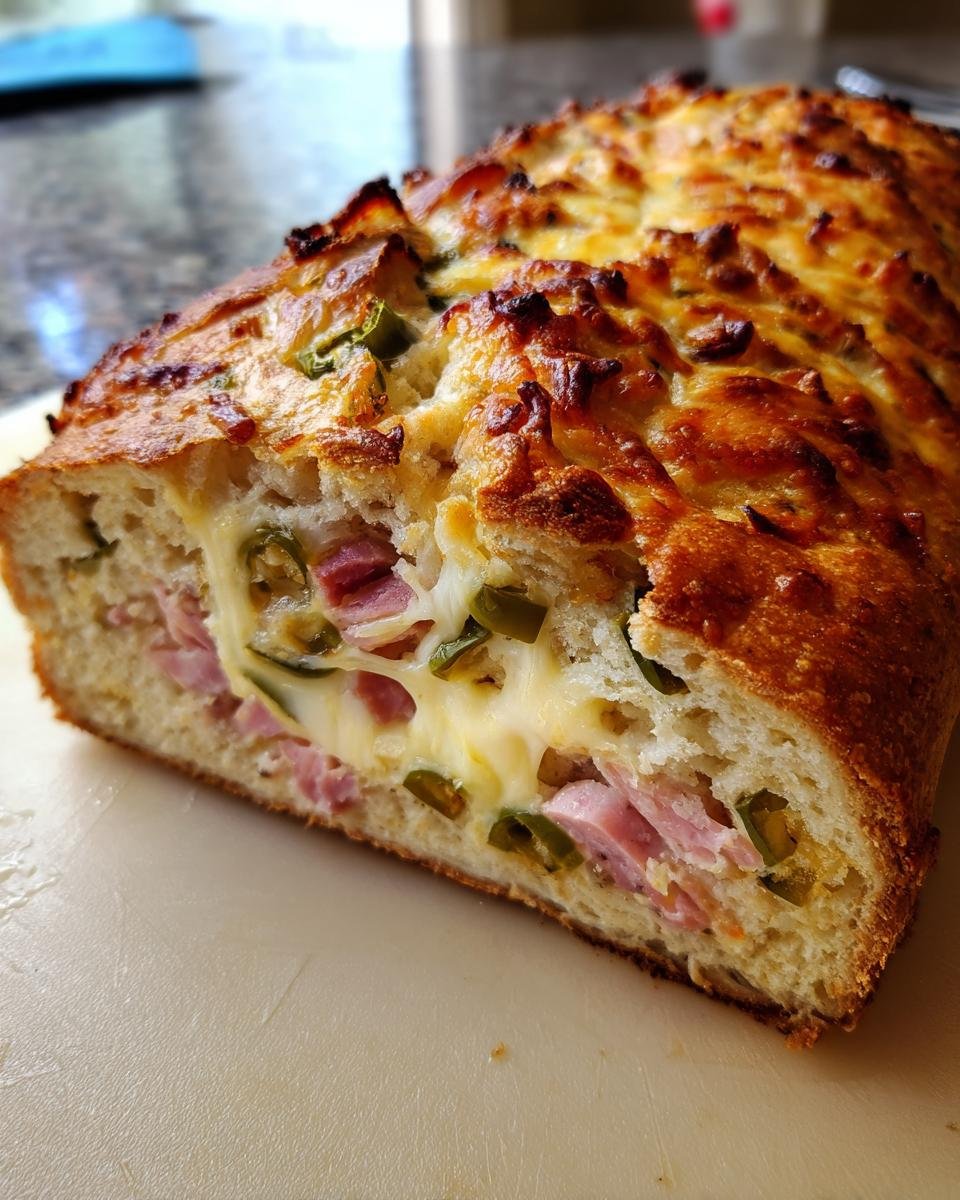 Stuffed Bread with Philadelphia Cheese, Ham, and Jalapeños - detail 1