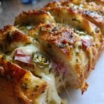 Stuffed Bread with Philadelphia Cheese, Ham, and Jalapeños
