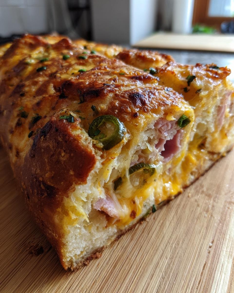 Stuffed Bread with Philadelphia Cheese, Ham, and Jalapeños - detail 2