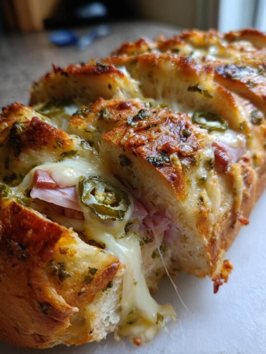 Stuffed Bread with Philadelphia Cheese, Ham, and Jalape&ntilde;os