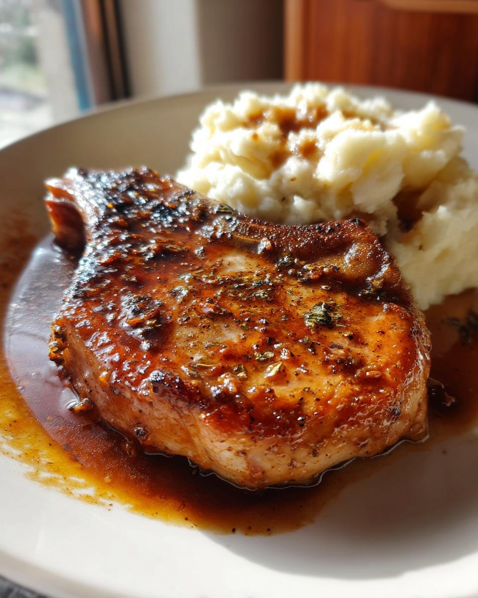 Sweet Honey Garlic Pork Chops with Creamy Mashed Potatoes - detail 3