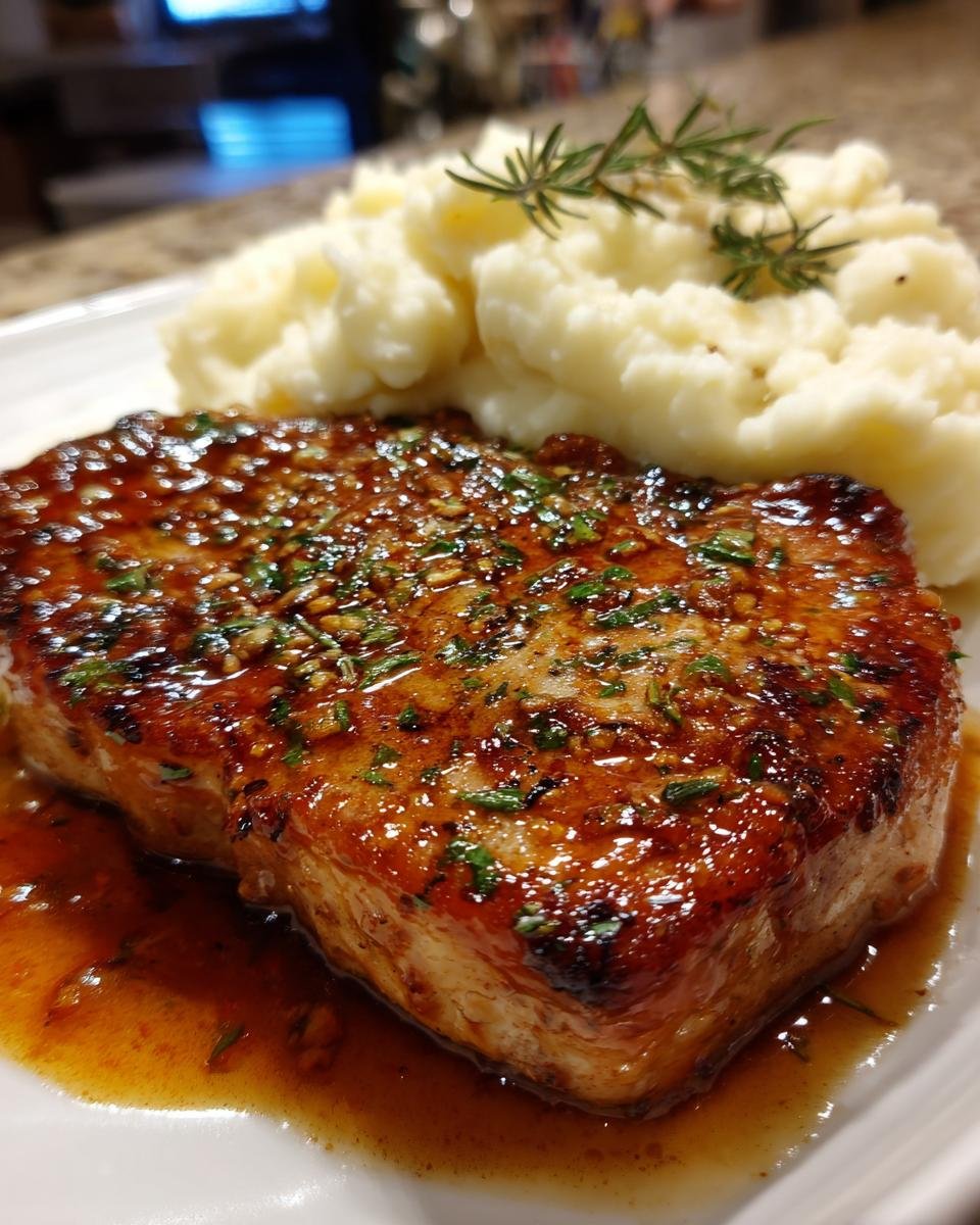 Sweet Honey Garlic Pork Chops with Creamy Mashed Potatoes - detail 4