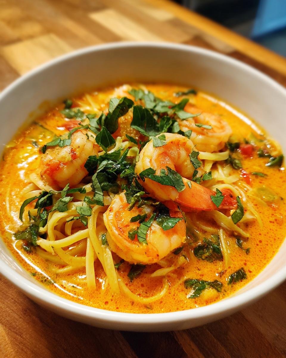 Thai Shrimp Coconut Noodle Soup - detail 4