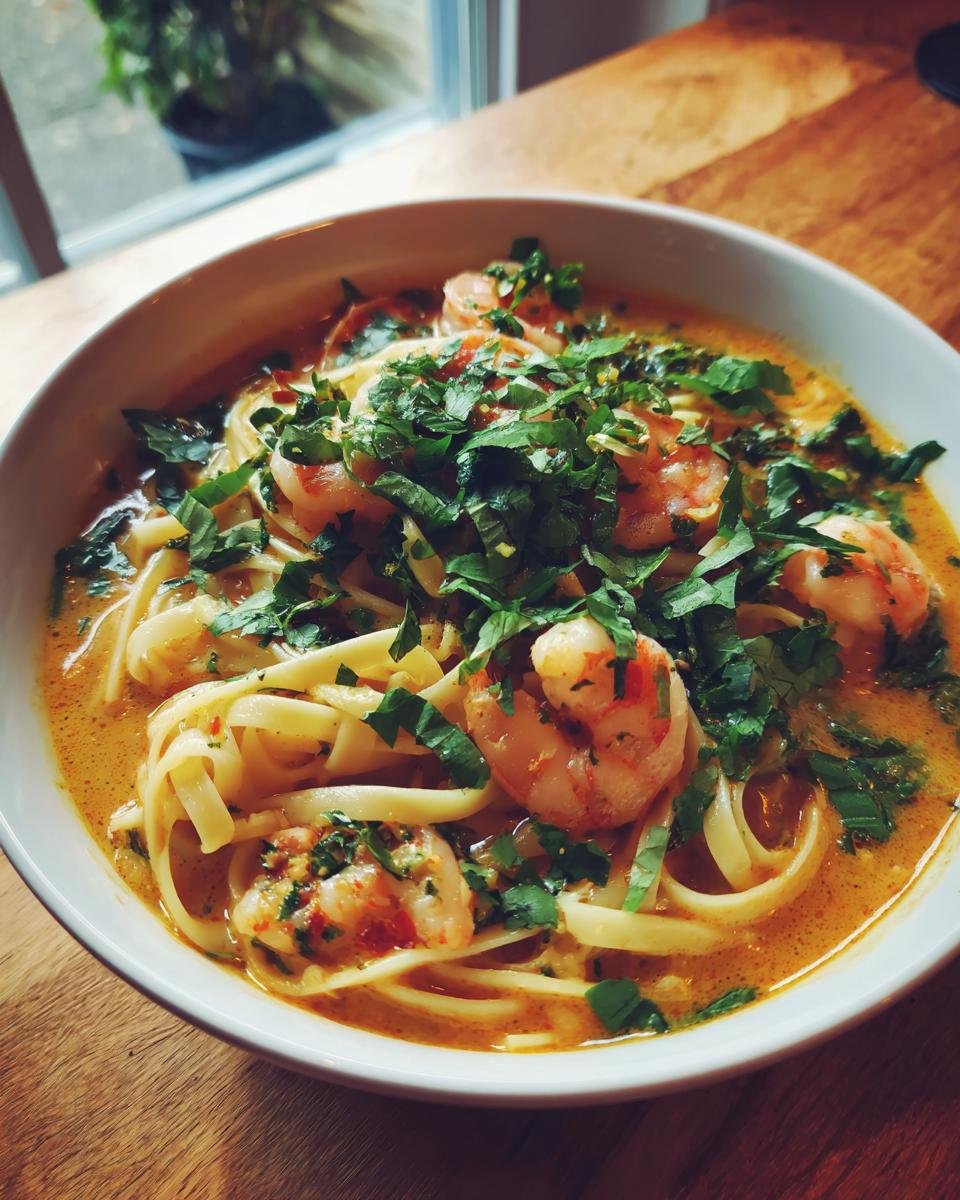 Thai Shrimp Coconut Noodle Soup - detail 5