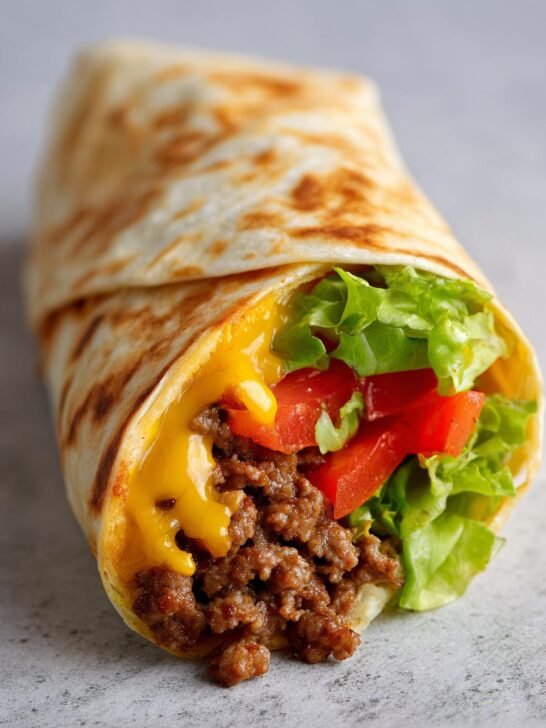 Air Fryer Cheeseburger Wraps