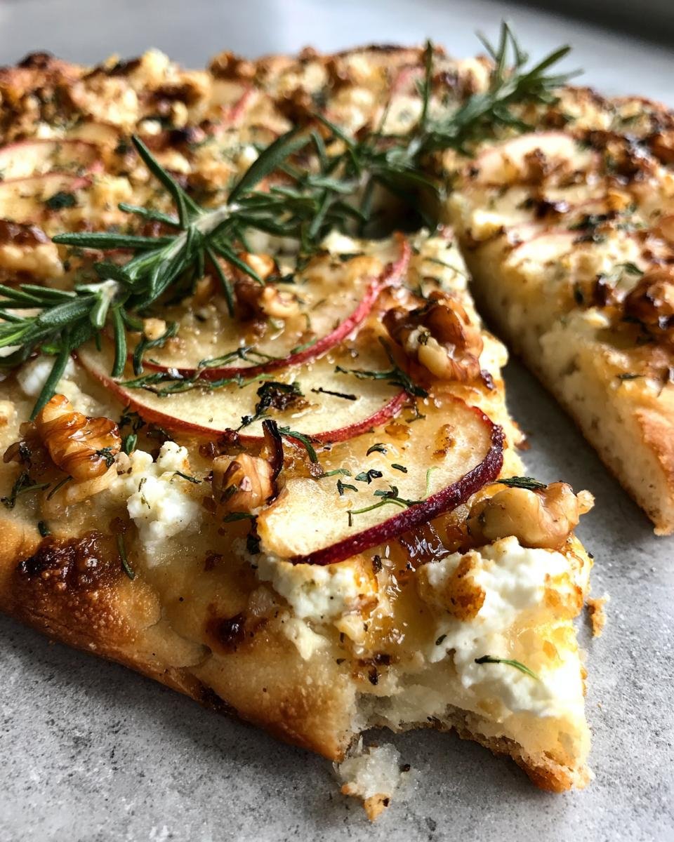 Apple, Feta, and Walnut Flatbread with Rosemary Drizzle - detail 1